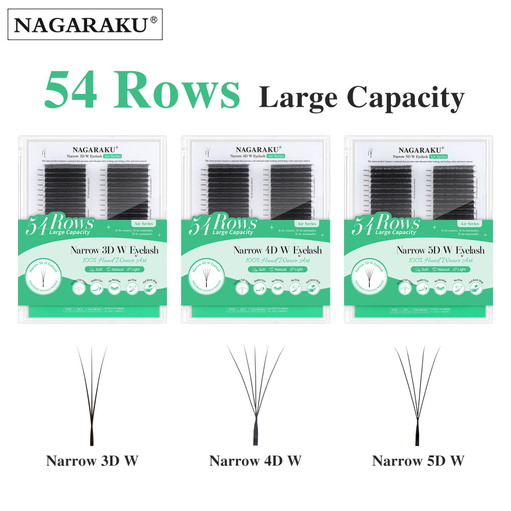 NAGARAKU 3D 4D 5D W Eyelash Extension 54 Rows Big Capacity