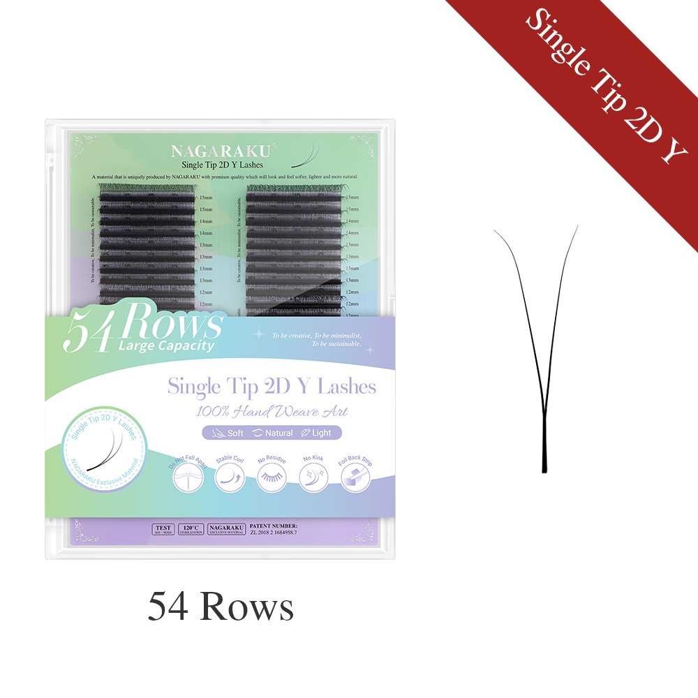 NAGARAKU 2D Y / YY / UU Eyelash Extension 54 Lines Big Capacity