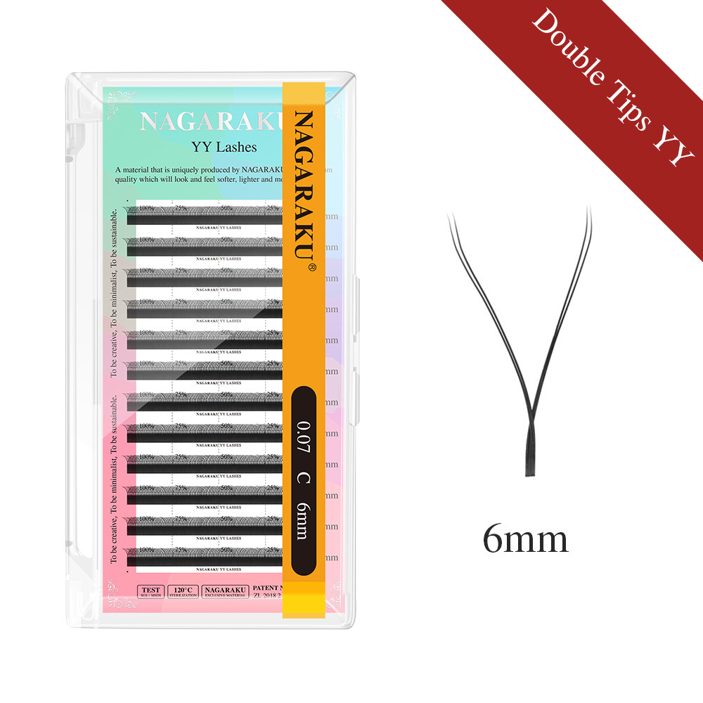 NAGARAKU 2D YY 3D / 4D W Eyelash Extension 6mm 7mm