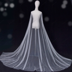 Plain Simple Tulle Bridal Capes For Wedding Gowns