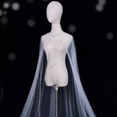 Plain Simple Tulle Bridal Capes For Wedding Gowns