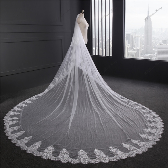 Wedding Veil Soft Lace Edge Bride With Comb