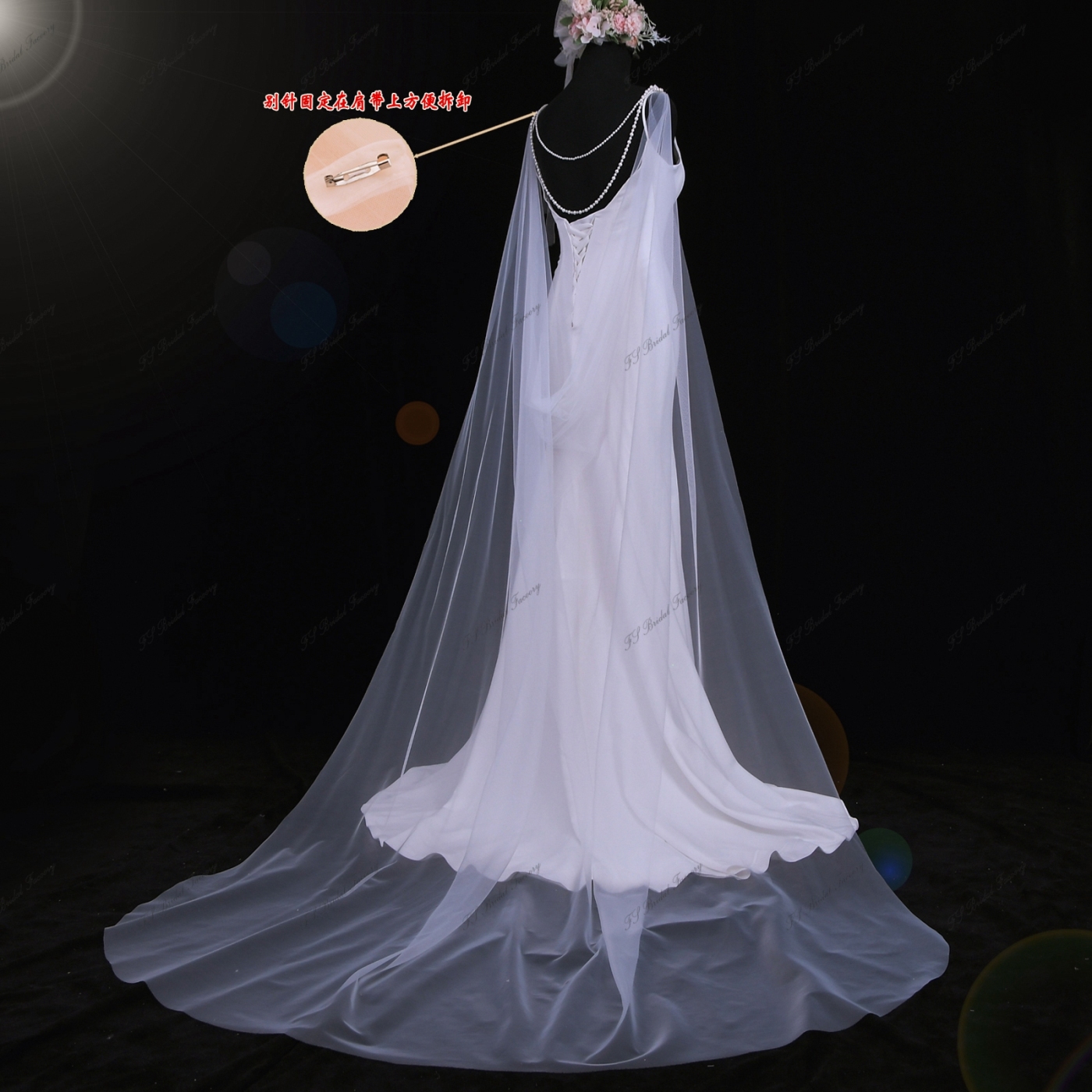 Pearl Long Capes for Wedding dresses