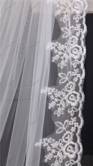 One Tier Chapel Bridal Accessories Veils With Comb