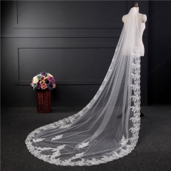 One Tier Chapel Bridal Accessories Veils With Comb