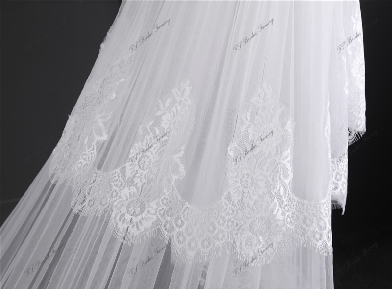 Wedding Veil Soft Lace Edge Bride With Comb