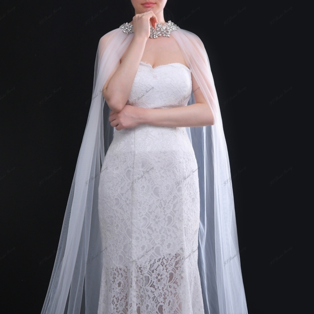 Crystal Wedding Cape For Bridal Gowns