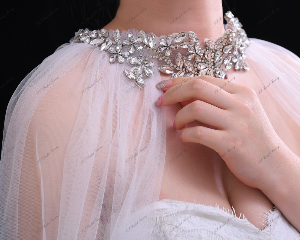 Crystal Wedding Cape For Bridal Gowns