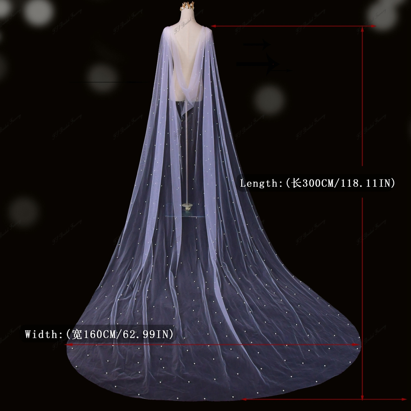 Long Pearl Capes For Brides