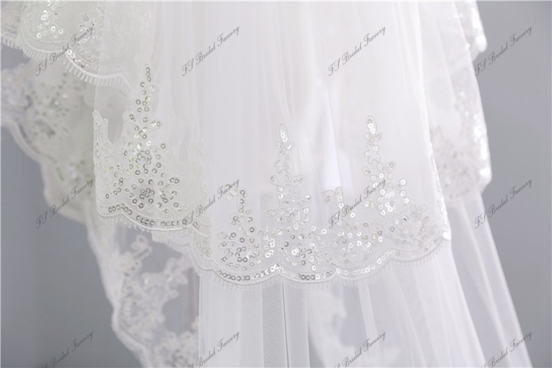 Two Tier Chapel Bridal Accessories Veils With Comb