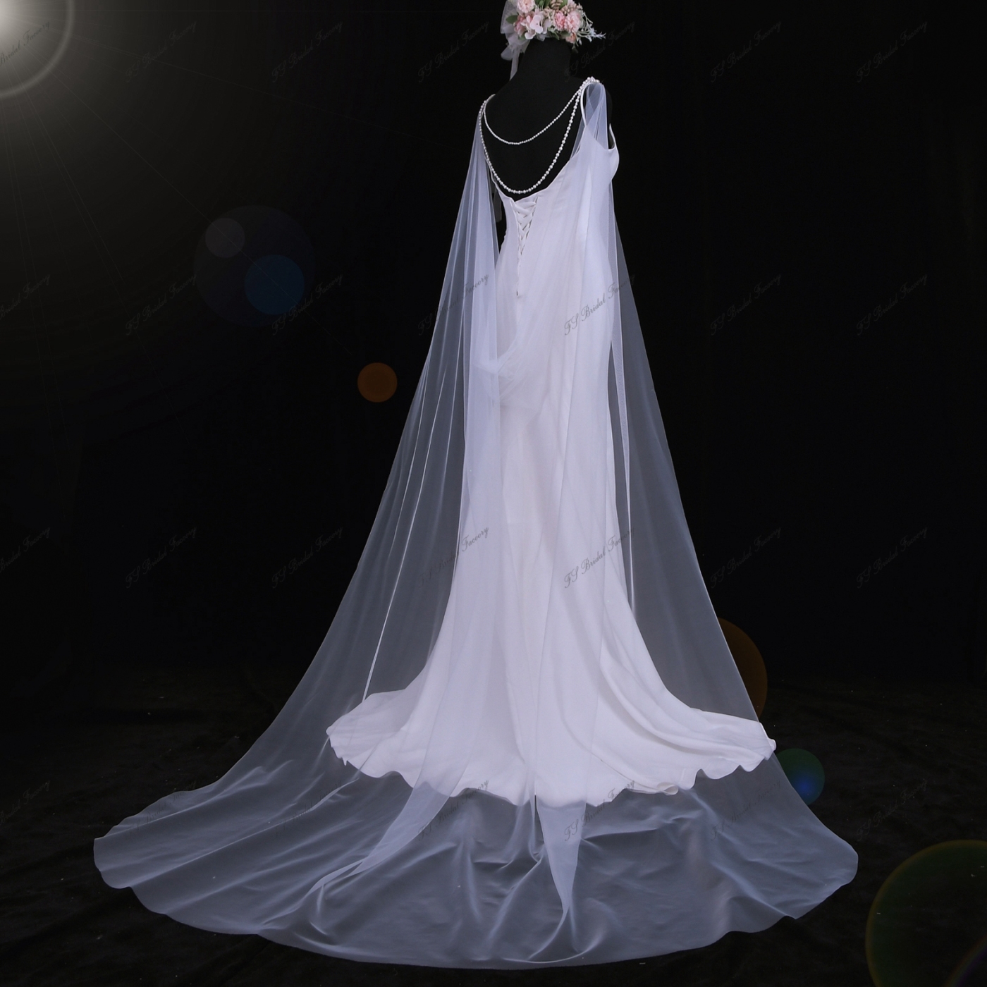 Pearl Long Capes for Wedding dresses