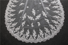 One Tier Chapel Bridal Accessories Veils With Comb