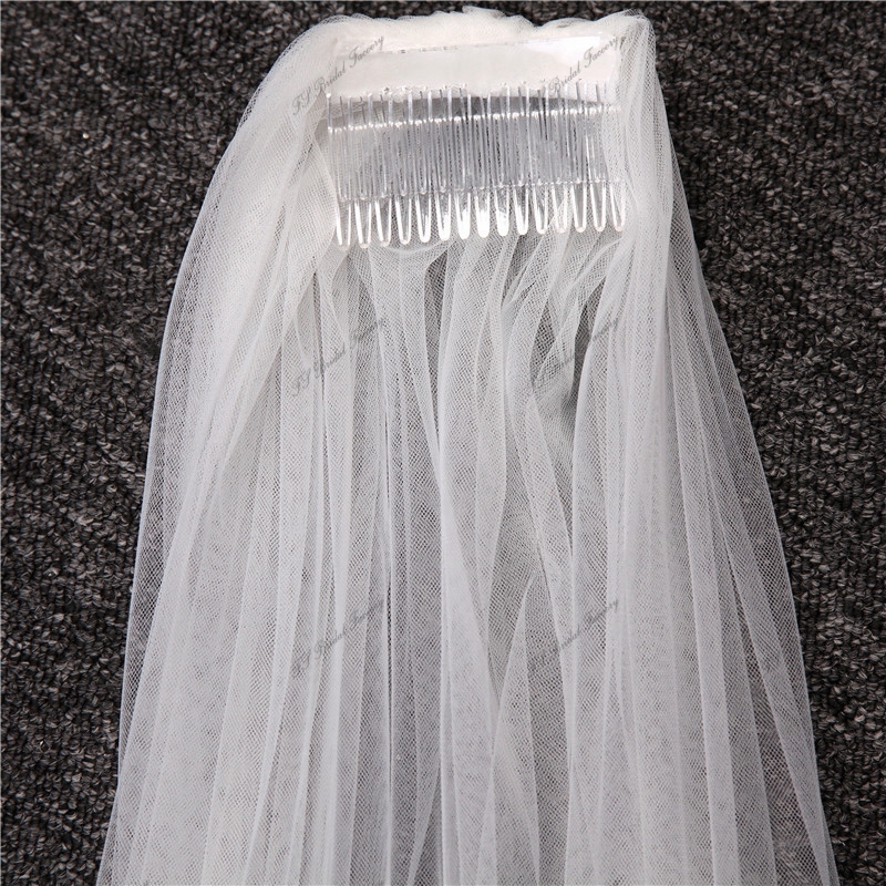 One Tier Chapel Bridal Accessories Veils With Comb
