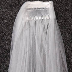 One Tier Chapel Bridal Accessories Veils With Comb