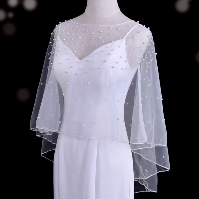 Elegant Pearl Bridal Capes
