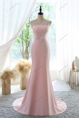 Straight Neckline Mermaid Prom Dress With Simple Waistband