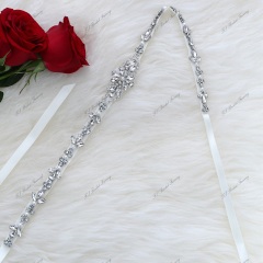 Wholesale Sparkly Rhinestones Satin Ties Sash