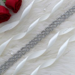 Luxe Crystal Bridal Belt With Ivory Ribbon