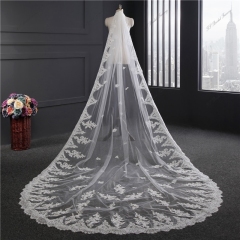 One Tier Chapel Bridal Accessories Veils With Comb