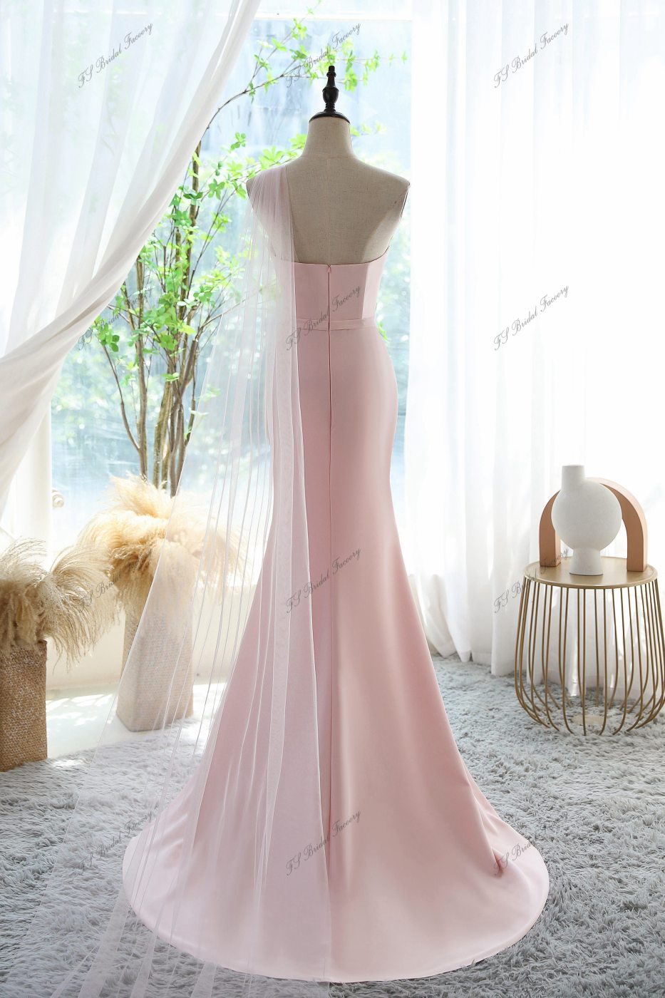 Straight Neckline Mermaid Prom Dress With Simple Waistband