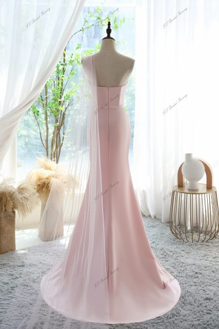Straight Neckline Mermaid Prom Dress With Simple Waistband