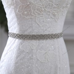 Luxe Crystal Bridal Belt With Ivory Ribbon