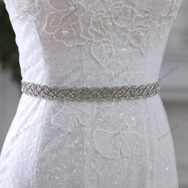 Luxe Crystal Bridal Belt With Ivory Ribbon