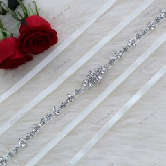 Wholesale Sparkly Rhinestones Satin Ties Sash