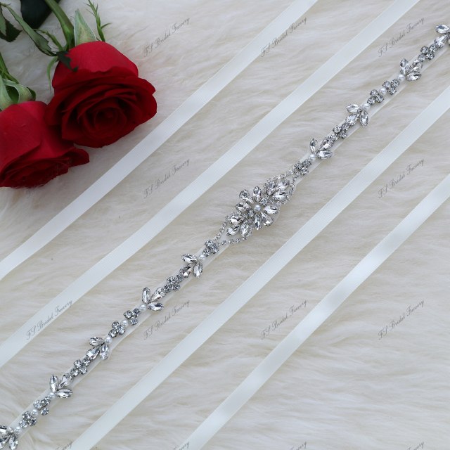 Wholesale Sparkly Rhinestones Satin Ties Sash