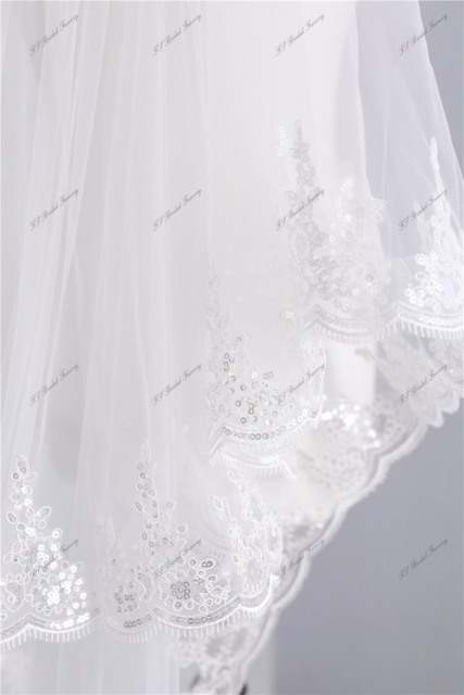 Two Tier Chapel Bridal Accessories Veils With Comb
