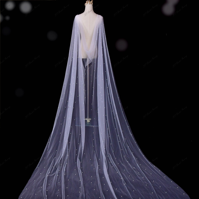 Long Pearl Capes For Brides