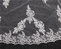One Tier Chapel Bridal Accessories Veils With Comb