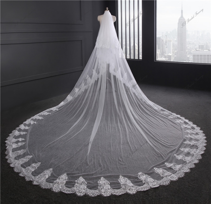 Wedding Veil Soft Lace Edge Bride With Comb