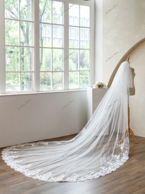 137 Inch Lace Wedding Veils