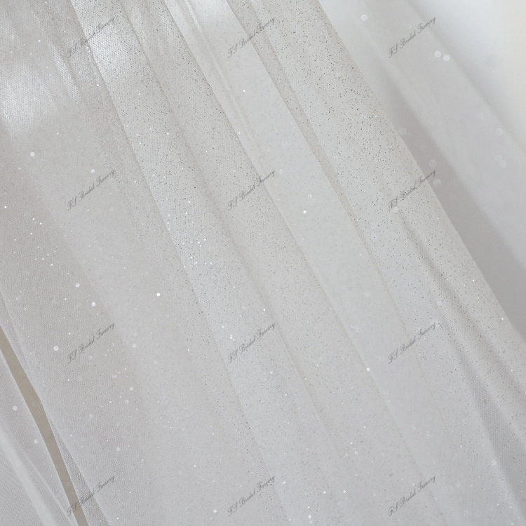 137 Inch Glitter Wedding Veils