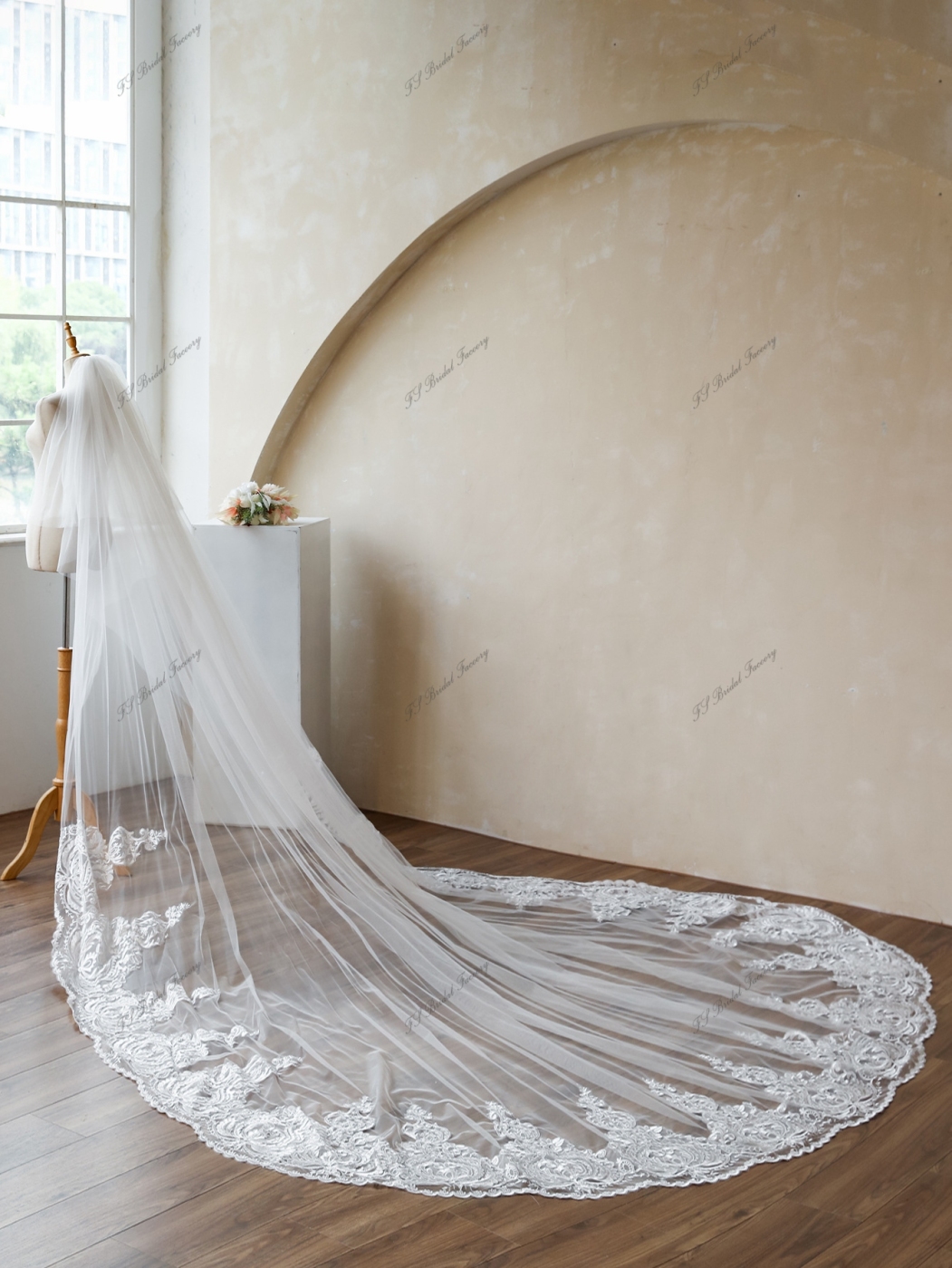 137 Inch Lace Wedding Veils