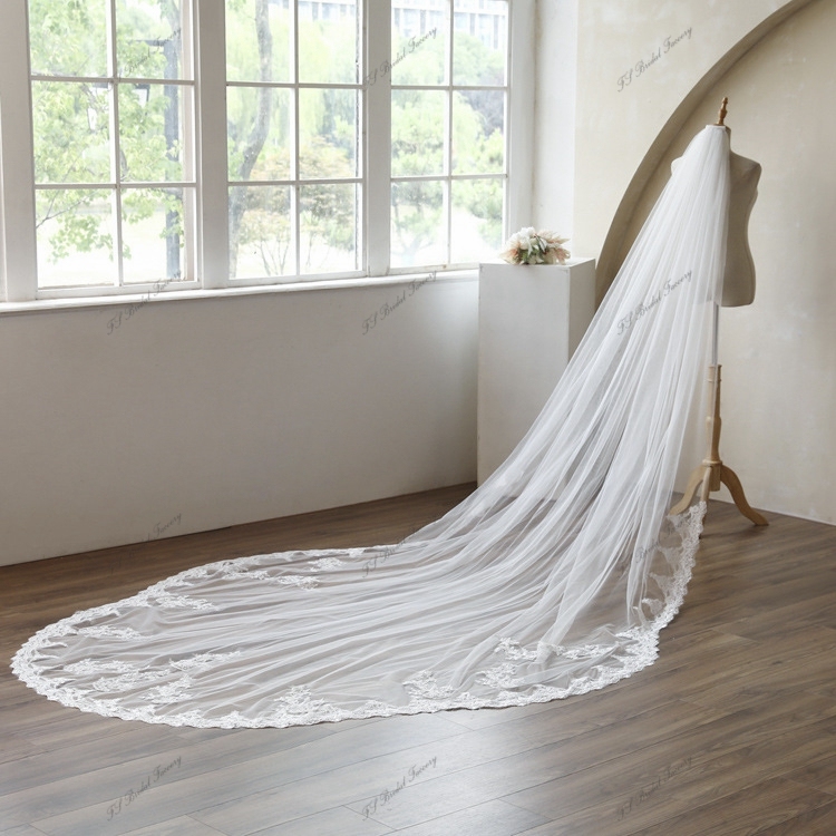 137 Inch Lace Wedding Veils