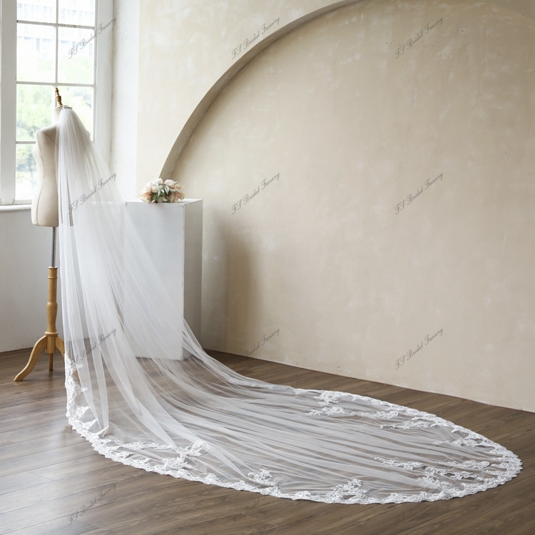 137 Inch Lace Wedding Veils
