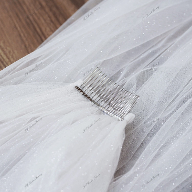 137 Inch Glitter Wedding Veils