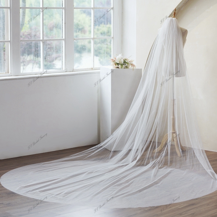 137 Inch Glitter Wedding Veils