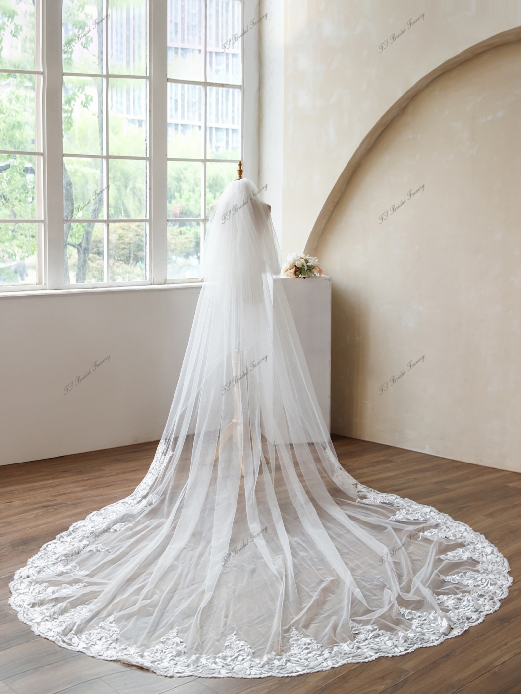 137 Inch Lace Wedding Veils