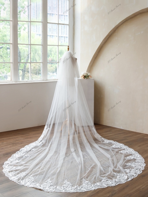 137 Inch Lace Wedding Veils