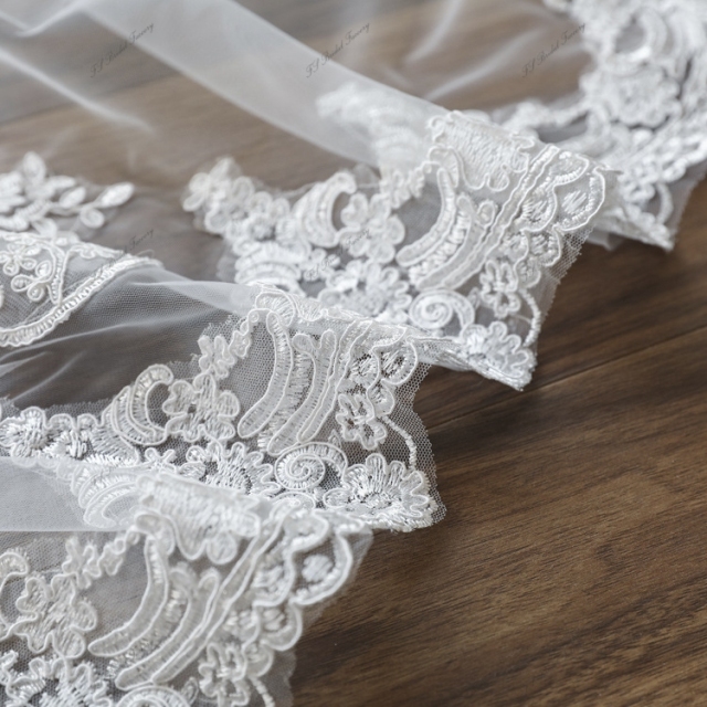 137 Inch Lace Wedding Veils