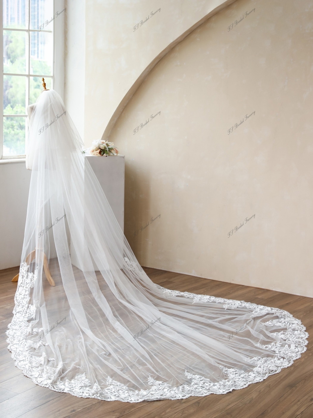 137 Inch Lace Wedding Veils