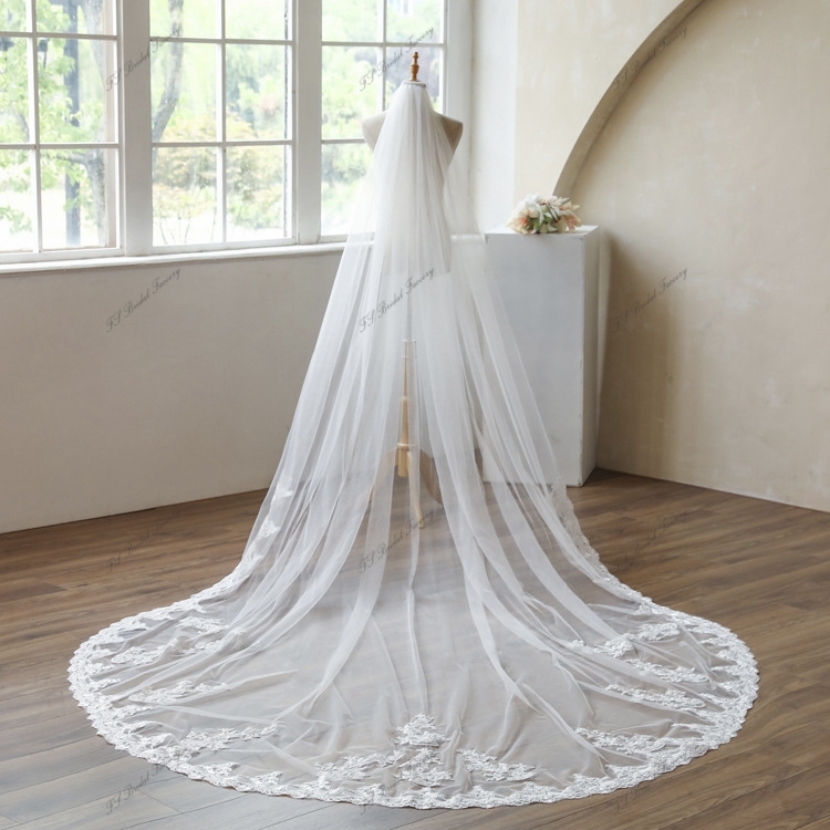137 Inch Lace Wedding Veils
