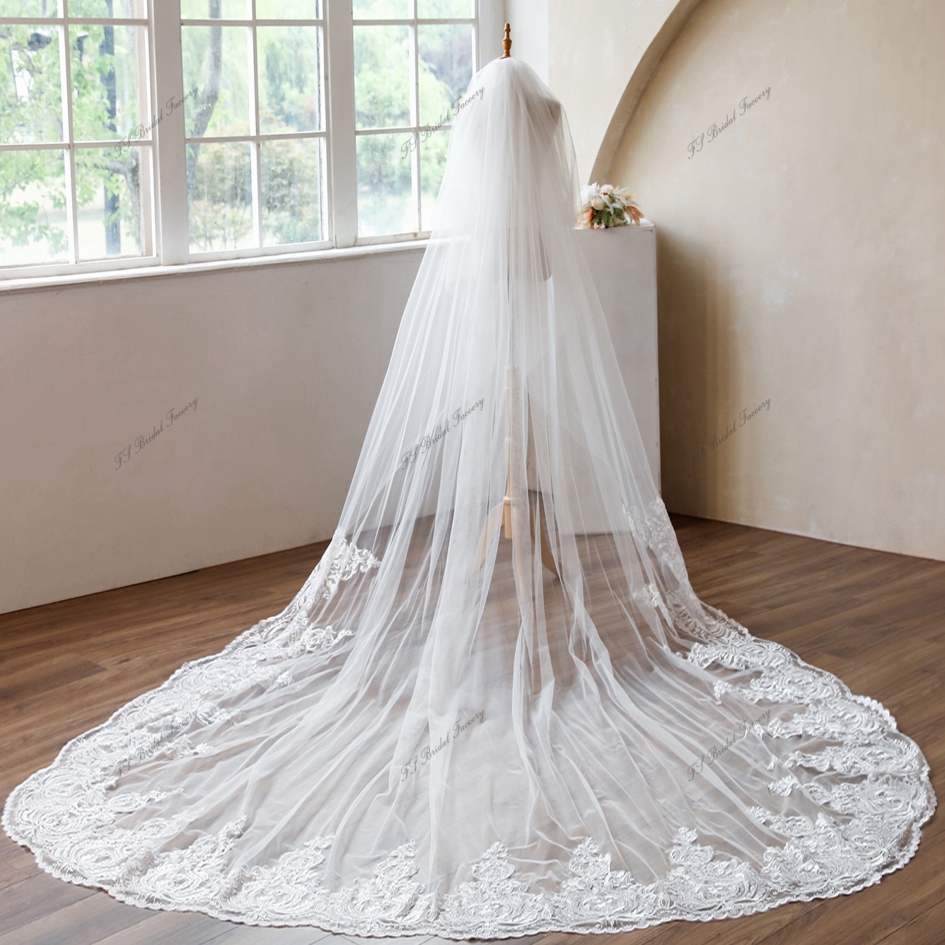 137 Inch Lace Wedding Veils