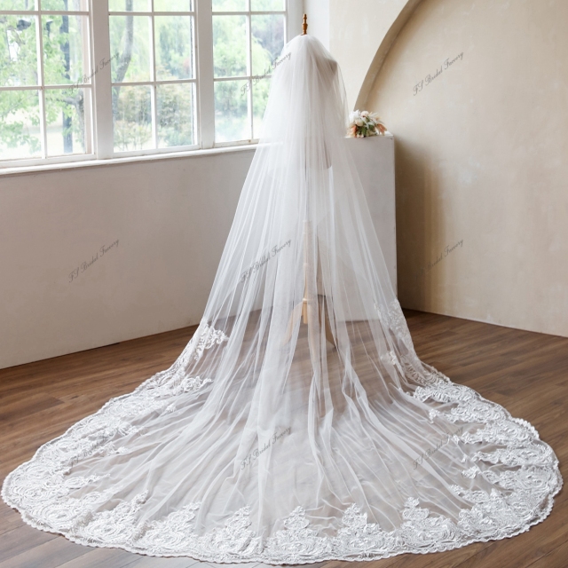 137 Inch Lace Wedding Veils