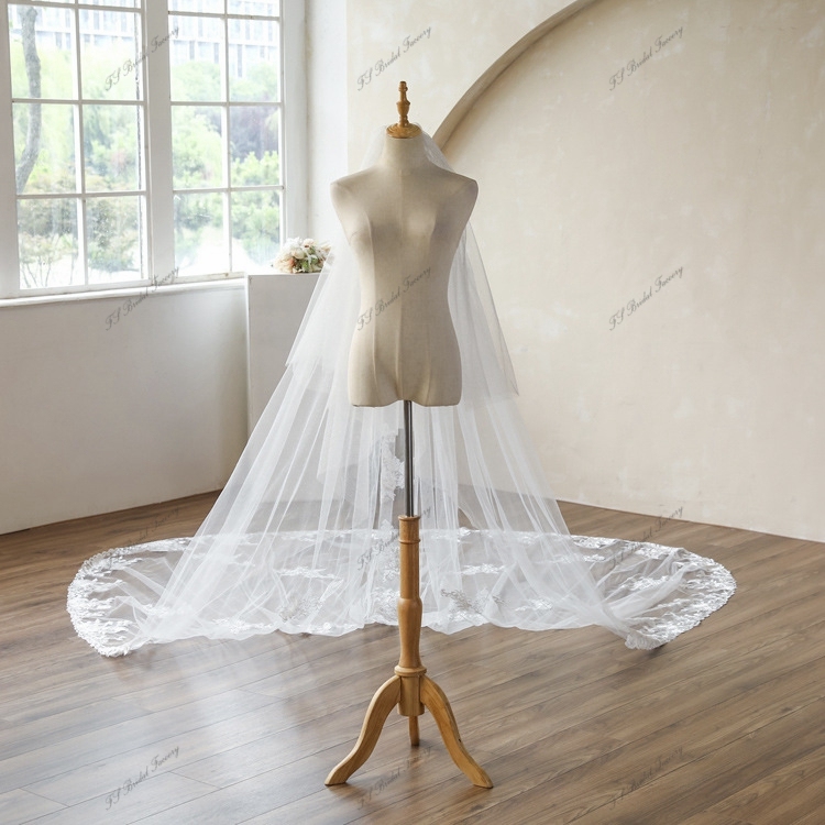 137 Inch Lace Wedding Veils