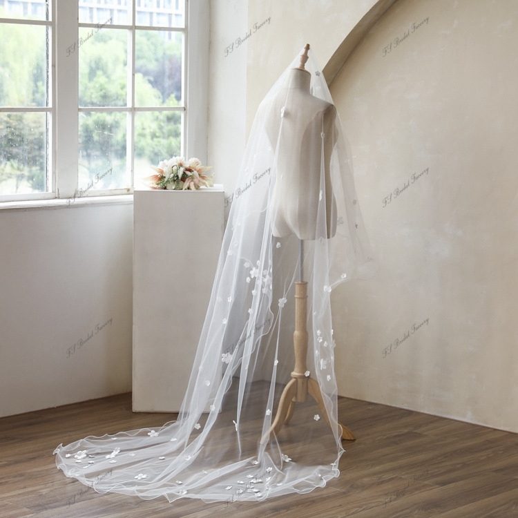 118 Inch 3D Lace Wedding Veils