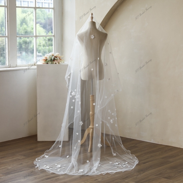 118 Inch 3D Lace Wedding Veils